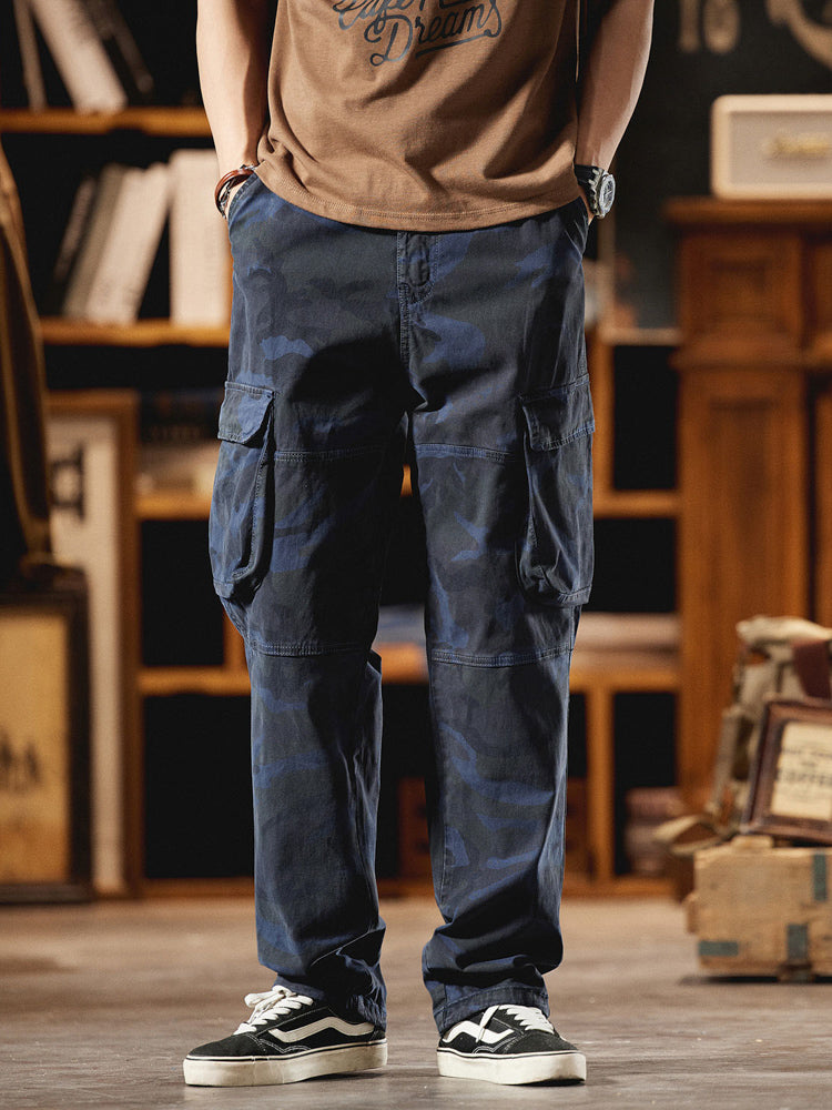 Pantalón Cargo Camuflaje Americano Estilo Vintage Hombre