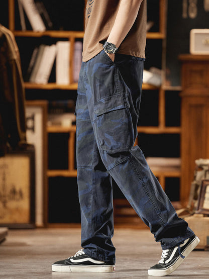 Pantalón Cargo Camuflaje Americano Estilo Vintage Hombre