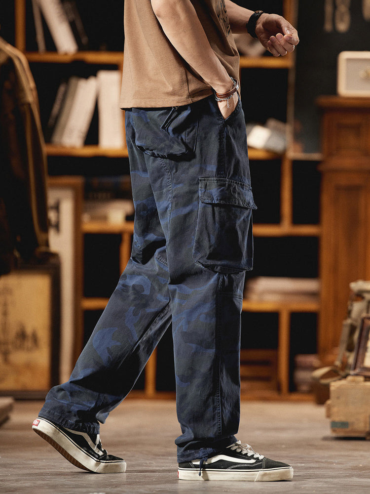 Pantalón Cargo Camuflaje Americano Estilo Vintage Hombre