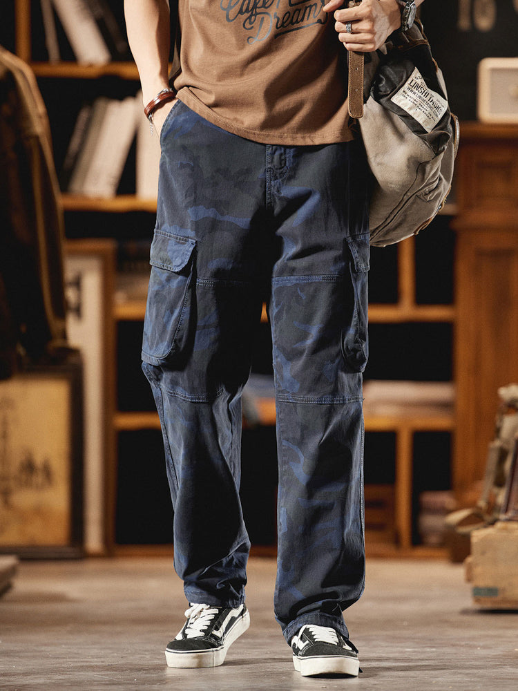 Pantalón Cargo Camuflaje Americano Estilo Vintage Hombre