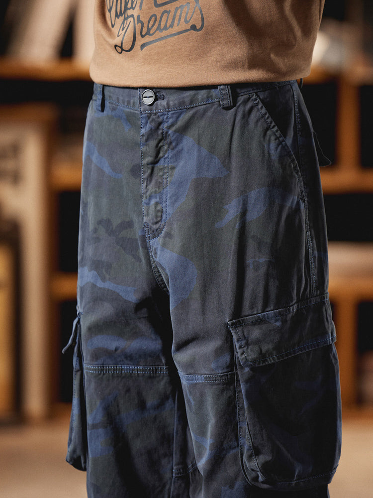 Pantalón Cargo Camuflaje Americano Estilo Vintage Hombre