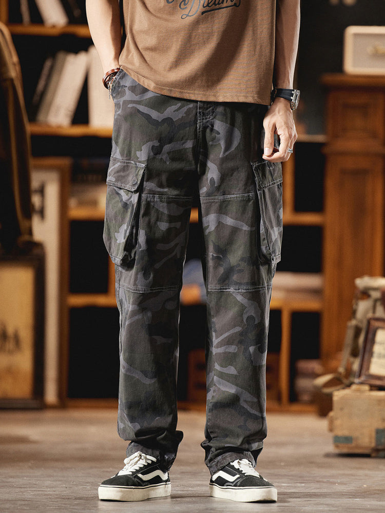 Pantalón Cargo Camuflaje Americano Estilo Vintage Hombre