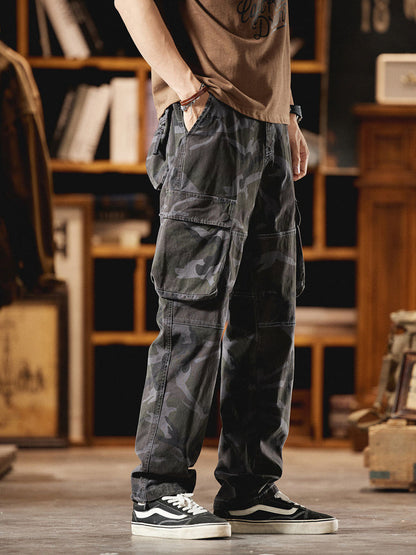 Pantalón Cargo Camuflaje Americano Estilo Vintage Hombre