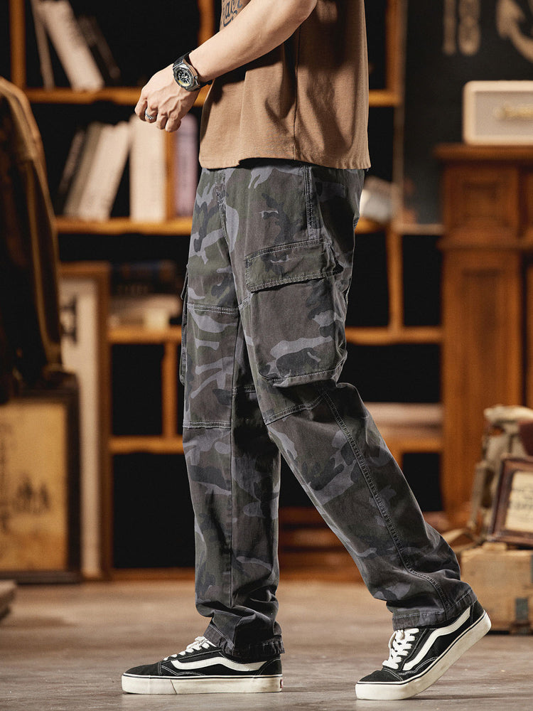 Pantalón Cargo Camuflaje Americano Estilo Vintage Hombre