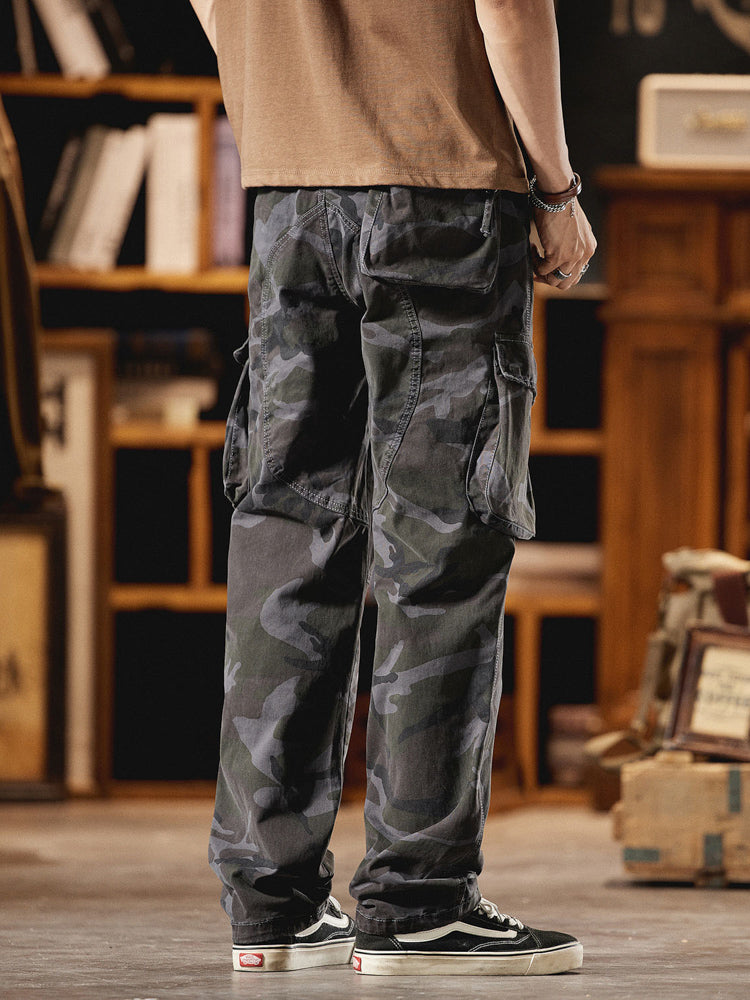 Pantalón Cargo Camuflaje Americano Estilo Vintage Hombre