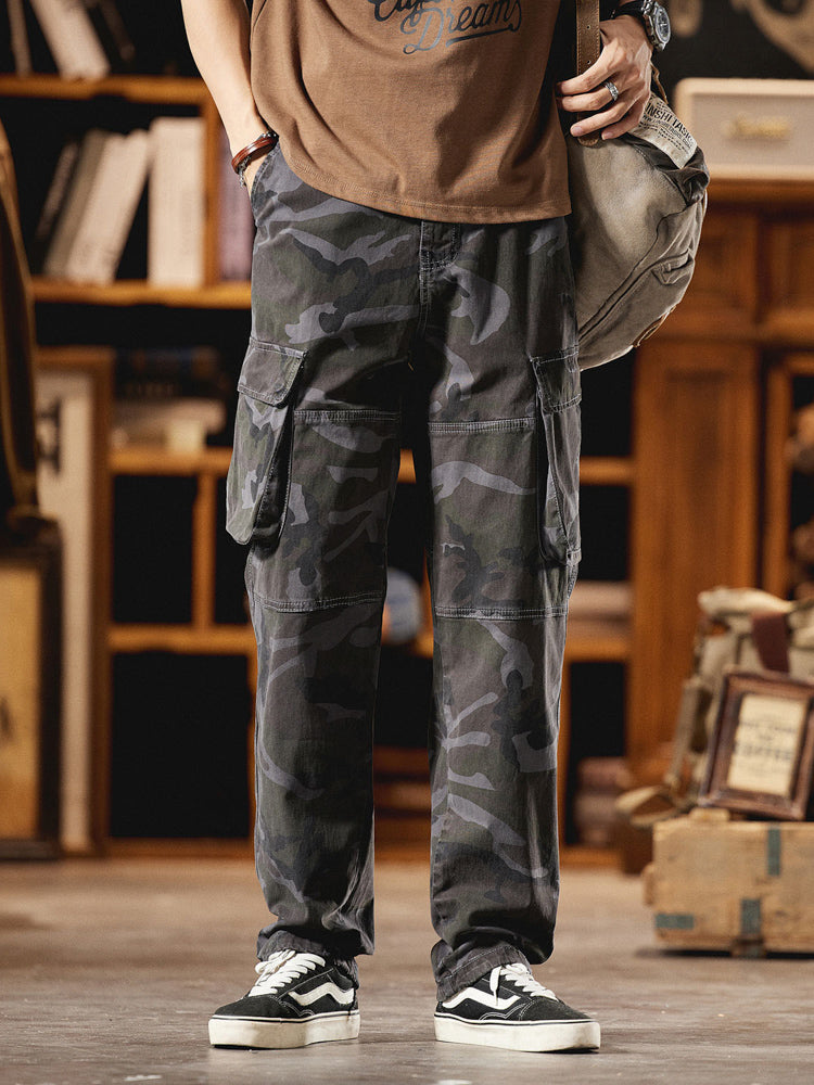 Pantalón Cargo Camuflaje Americano Estilo Vintage Hombre
