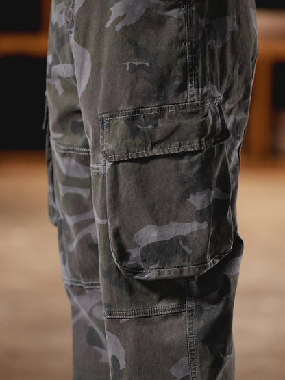 Pantalón Cargo Camuflaje Americano Estilo Vintage Hombre