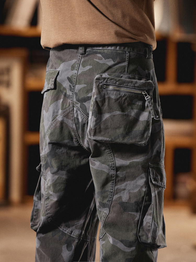 Pantalón Cargo Camuflaje Americano Estilo Vintage Hombre