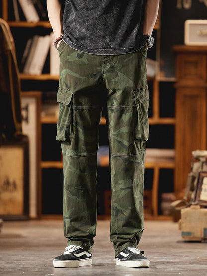 Pantalón Cargo Camuflaje Americano Estilo Vintage Hombre