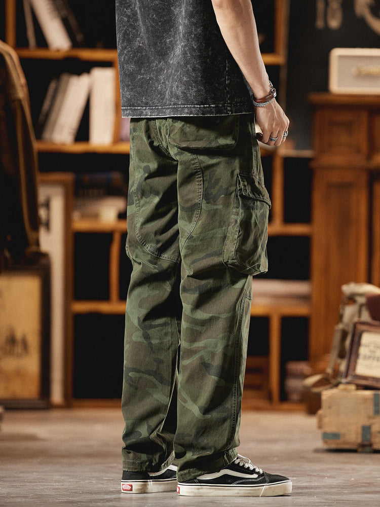 Pantalón Cargo Camuflaje Americano Estilo Vintage Hombre