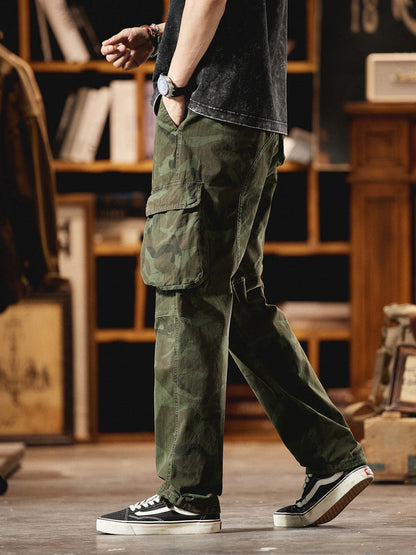 Pantalón Cargo Camuflaje Americano Estilo Vintage Hombre