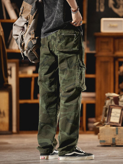 Pantalón Cargo Camuflaje Americano Estilo Vintage Hombre