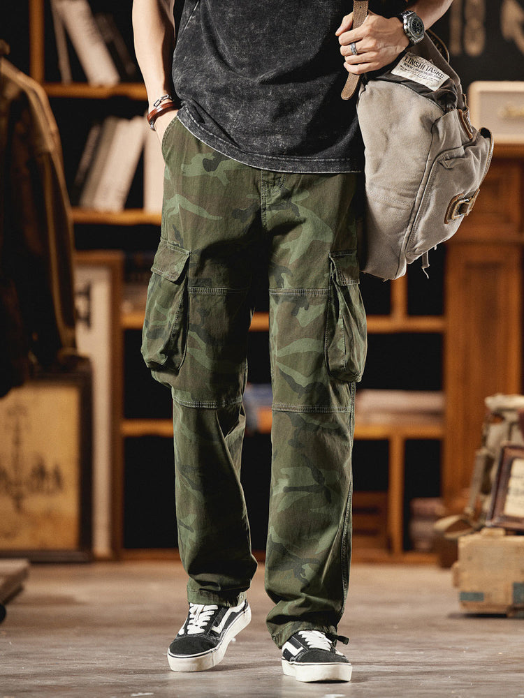 Pantalón Cargo Camuflaje Americano Estilo Vintage Hombre