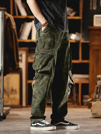 Pantalón Cargo Camuflaje Americano Estilo Vintage Hombre
