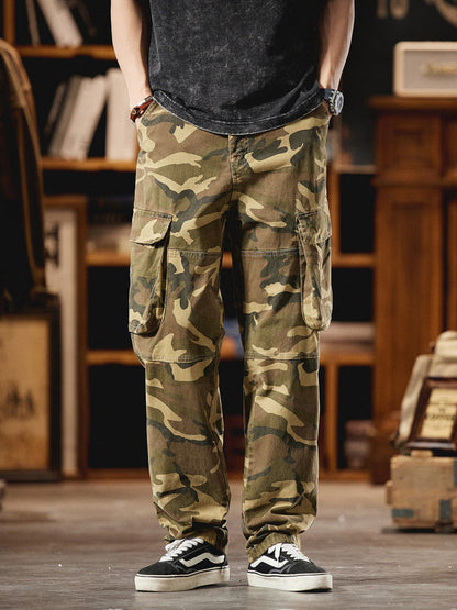 Pantalón Cargo Camuflaje Americano Estilo Vintage Hombre