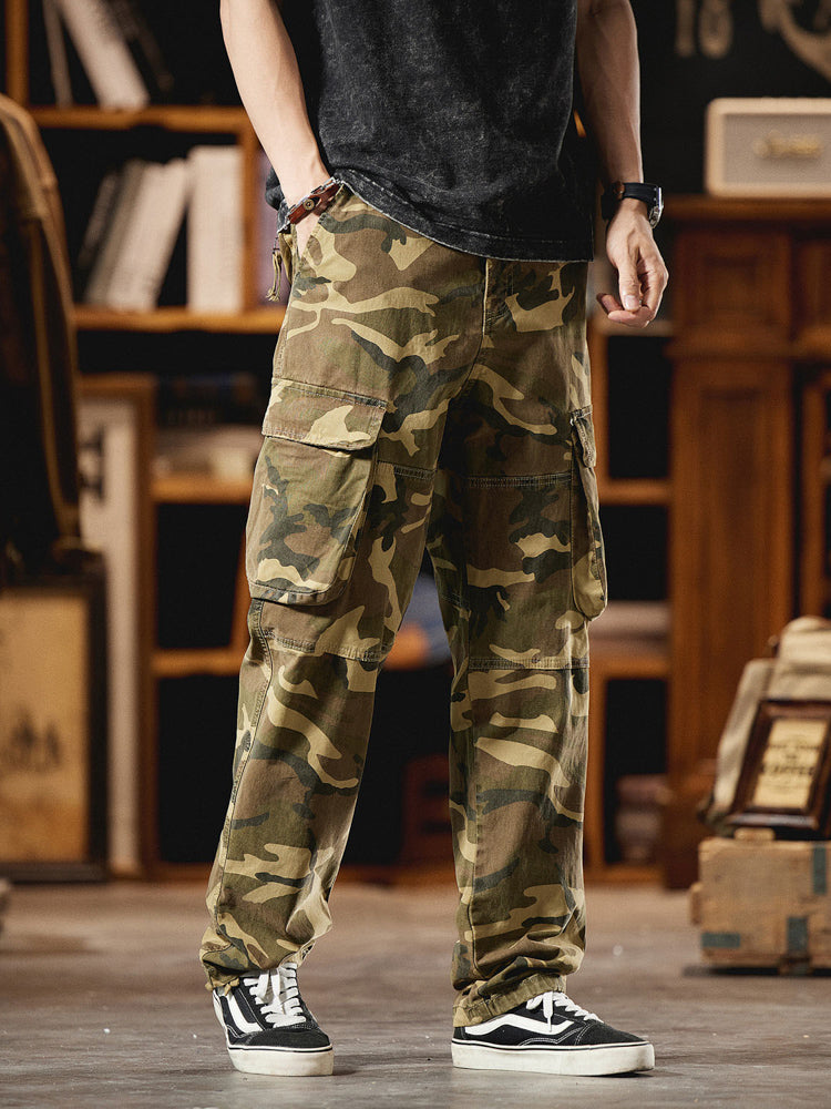 Pantalón Cargo Camuflaje Americano Estilo Vintage Hombre