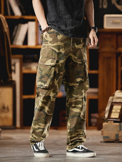 Pantalón Cargo Camuflaje Americano Estilo Vintage Hombre