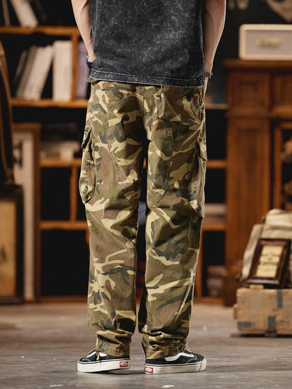 Pantalón Cargo Camuflaje Americano Estilo Vintage Hombre