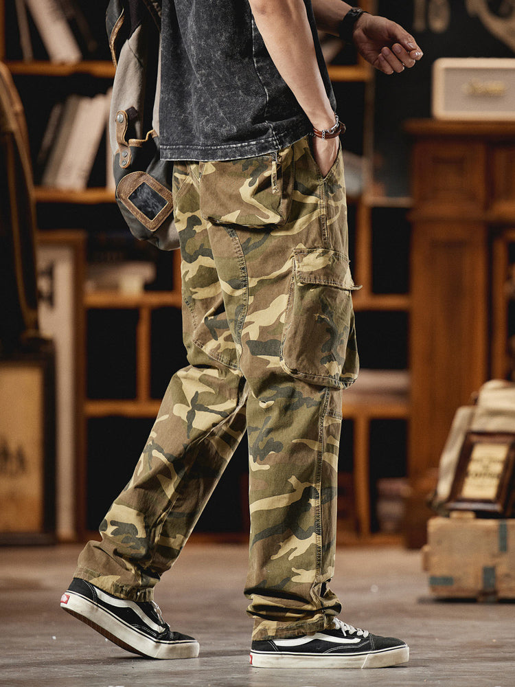 Pantalón Cargo Camuflaje Americano Estilo Vintage Hombre