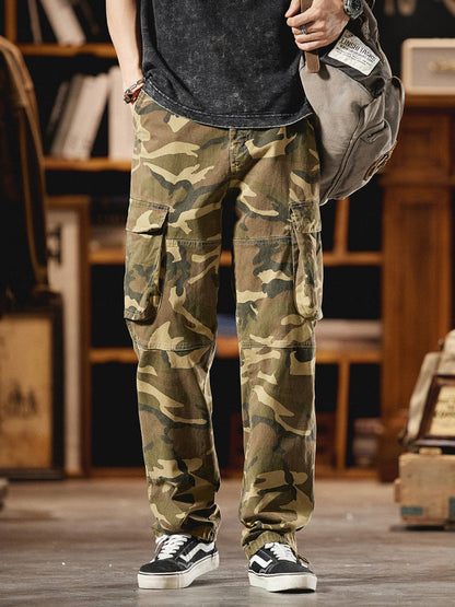 Pantalón Cargo Camuflaje Americano Estilo Vintage Hombre
