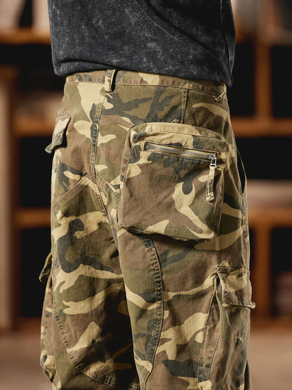 Pantalón Cargo Camuflaje Americano Estilo Vintage Hombre