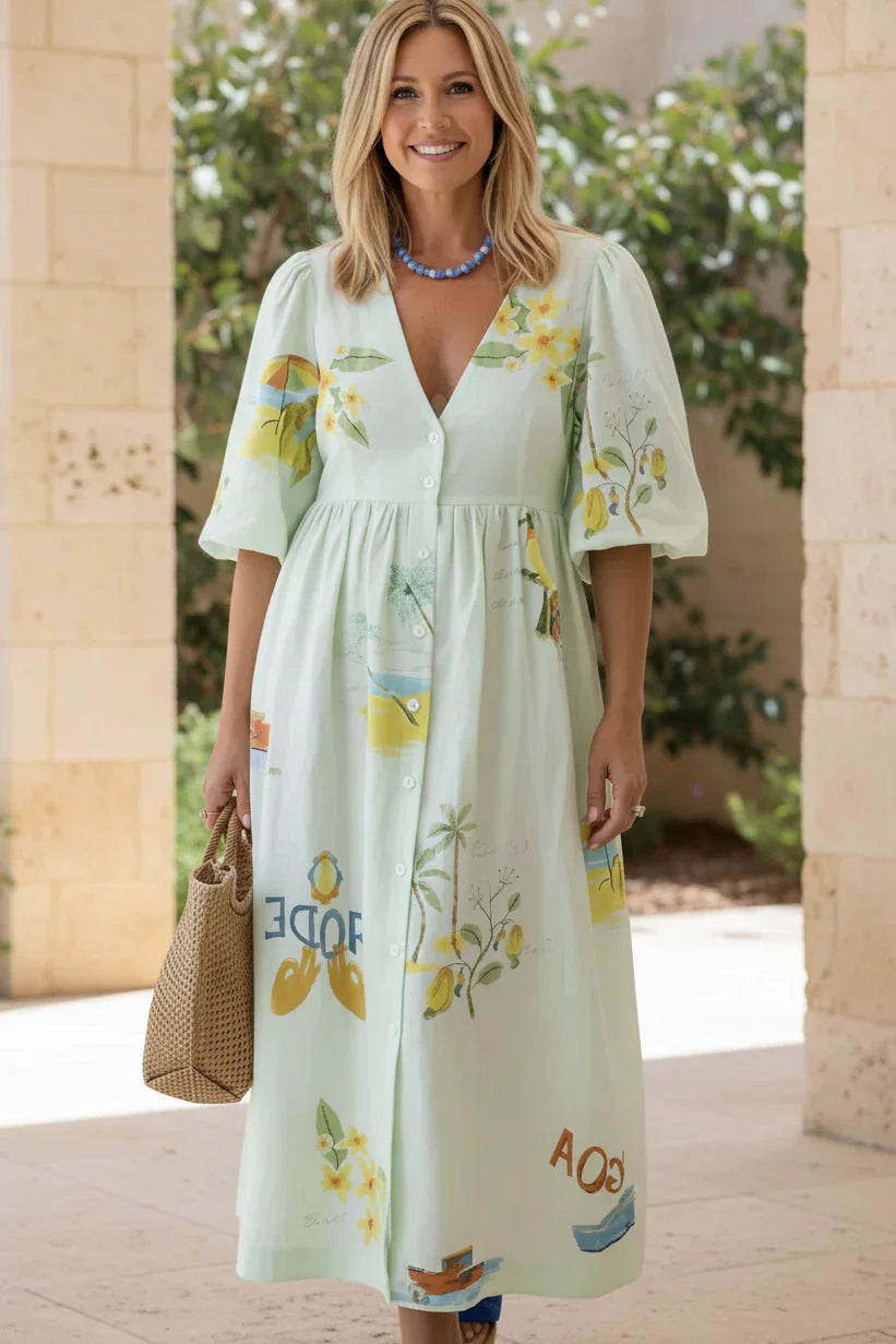 MAEVE – VESTIDO MIDI BRISA DE JARDÍN