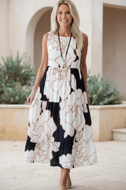 JINDI - ELEGANTE VESTIDO ESTAMPADO FLORAL