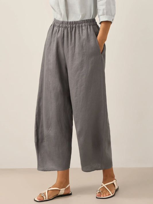 Pantalón tobillero clásico 100% lino ZOE