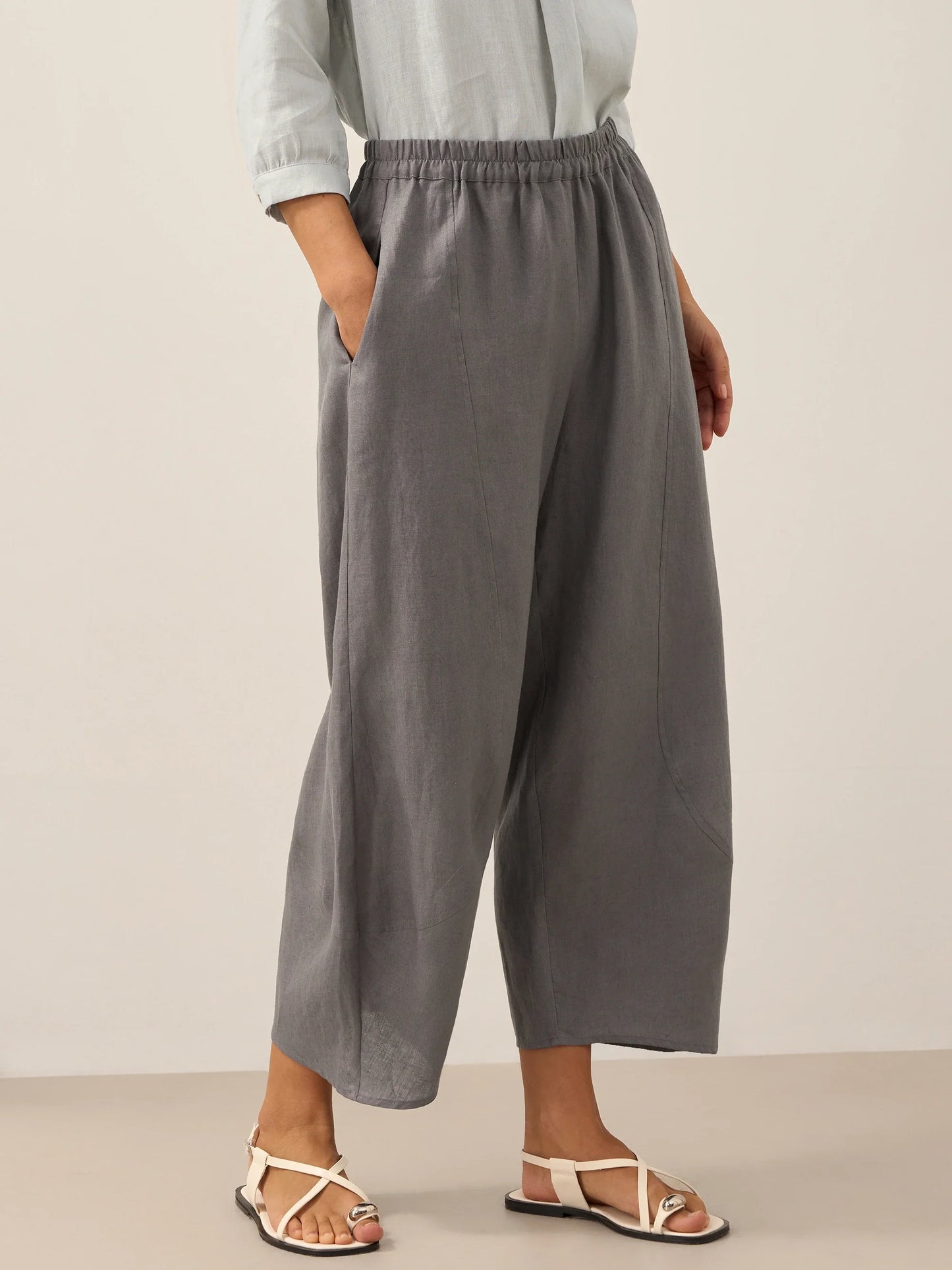 Pantalón tobillero clásico 100% lino ZOE