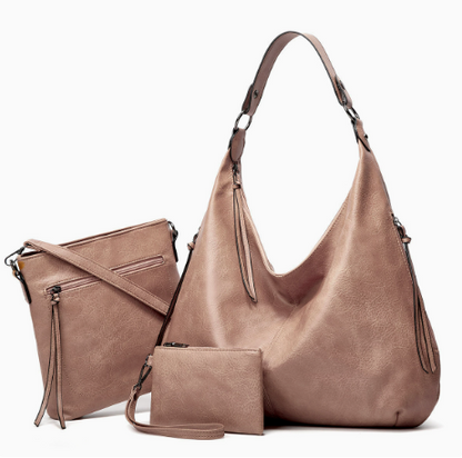 Conjunto de 3 piezas de bolso hobo suave y holgado