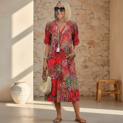 VERÓNICA | VESTIDO MIDI VIBRANTE