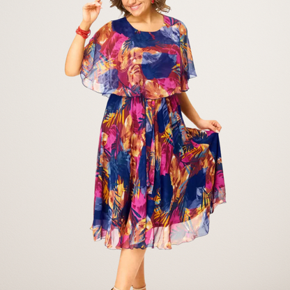 BÁRBARA | VESTIDO CÓMODO DE CHIFÓN TALLA GRANDE